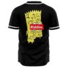 Black melting rave baseball jersey back, dripping yellow cartoon face, Riddim box logo