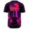 Back view of purple galaxy jersey showing neon cityscape and retro car print