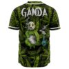 Back view of jersey showing GANDA text and seated panda smoking a bong