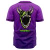 Back view of jersey with horned dinosaur skull graphic and Midnight Tyrannausaurus text