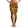 Front view of orange and black tiger stripe rave leggings
