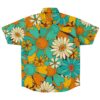 Back view of the bright sunflower rave button-down shirt
