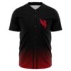 black to red ombre baseball jersey with red winged phoenix logo on chest front view