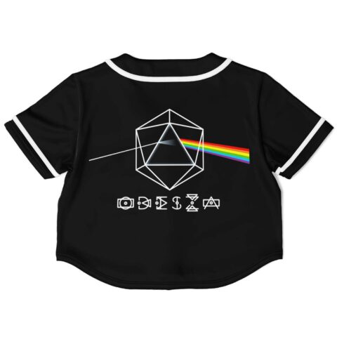 Black crop top custom jersey with geometric light dispersion elements