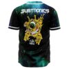 Back view of galaxy rave jersey with dripping Subtronics text and yellow monster eye graphic