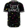 Back view of lightning bolt rave jersey with Let's Dance text in white lettering