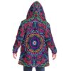 Tribal pattern rave cloak with hood, sleeves and side pockets