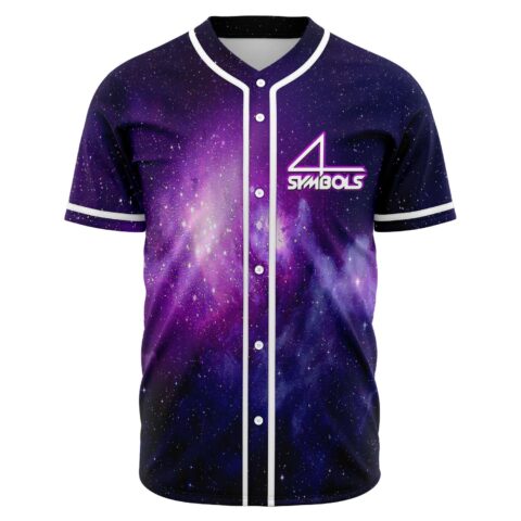Deep purple outer space jersey front view with 4 Symbols logo on chest
