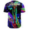 Back view of black rave jersey showing dripping neon oil swirl design under LSDREAM logo