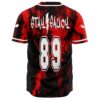 Back view of tie dye jersey with Stay Saucy lightning text and number 89