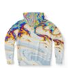 Oil slick rave hoodie back view showing swirling holographic marble pattern