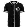 Black rave baseball jersey with white mountain diamond logo front view