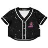 Black colorful starry rave crop top with multicolor star design