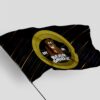 Bear Grillz rave flag waving on pole showing gold ring emblem and cartoon bear mascot