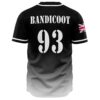 Black to white fade rave jersey, back, Bandicoot 93 text, Union Jack sleeve patch