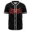 Black speckled rave jersey with dripping red death metal style logo on front