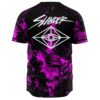 Back view of jersey showing purple smoke swirl and diamond eye emblem below collar