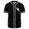 Black baseball jersey with cream phoenix wing emblem on chest, front view