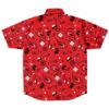 Back view of red paisley button-down shirt