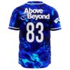 Back view of jersey showing Above & Beyond text and number 83