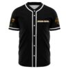 Black meditating alien rave baseball jersey front view with gold Stoned Level text and alien
