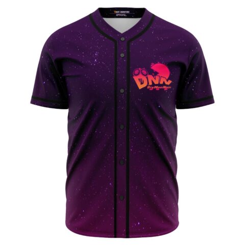 Purple starry galaxy rave baseball jersey with DNN DigiNamNam logo front view