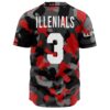 Illenials 3 red camouflage jersey back print with winged sleeve logo