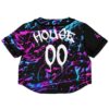 Acid house rave crop top with HOUSE 00 drip lettering, back print