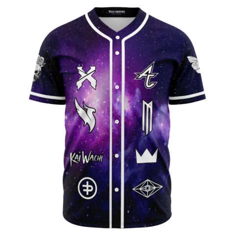 Front view custom jersey with galaxy pattern and cosmic graphics