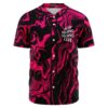 Hot pink liquid marble rave baseball jersey front view with Acid Techno Techno Club logo