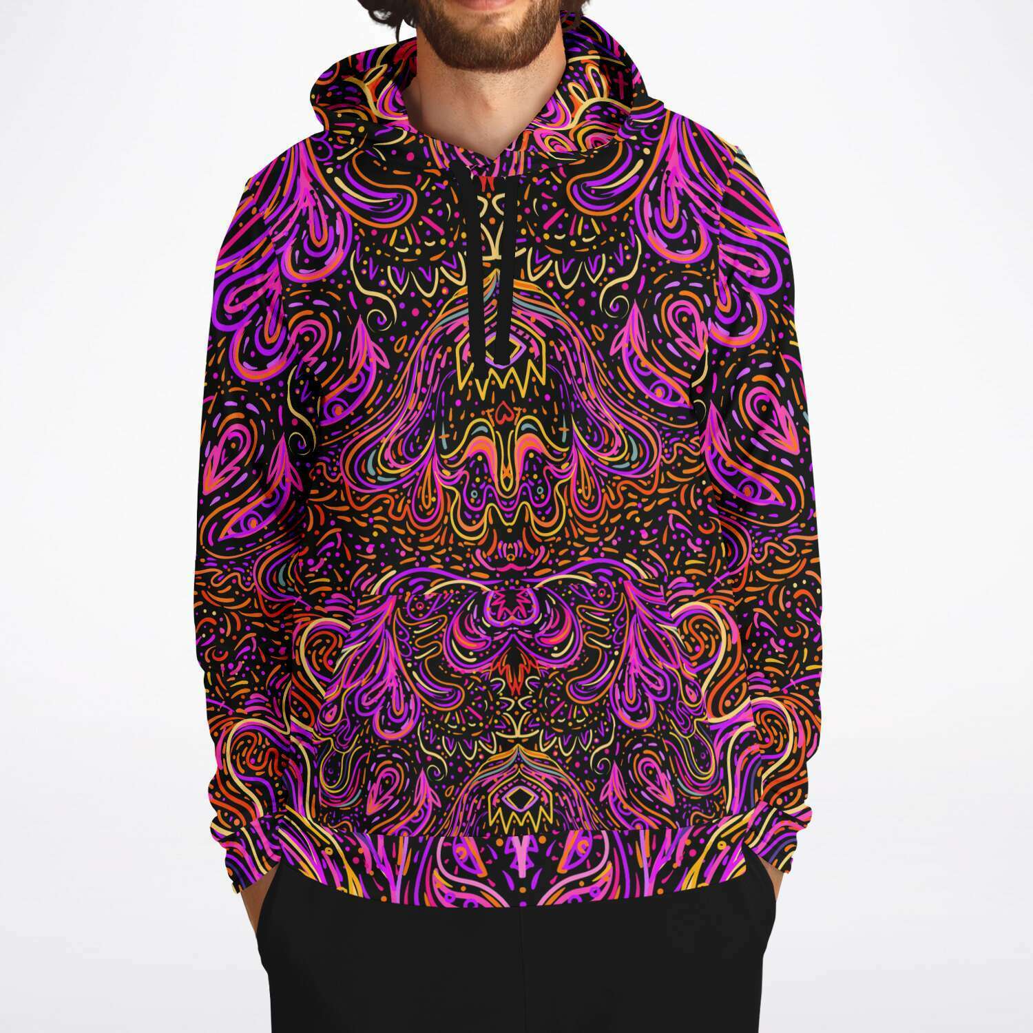 Trippy set all over print hoodie