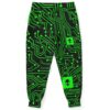 Circuit board joggers back view showing dual alien chip graphics near cuffs