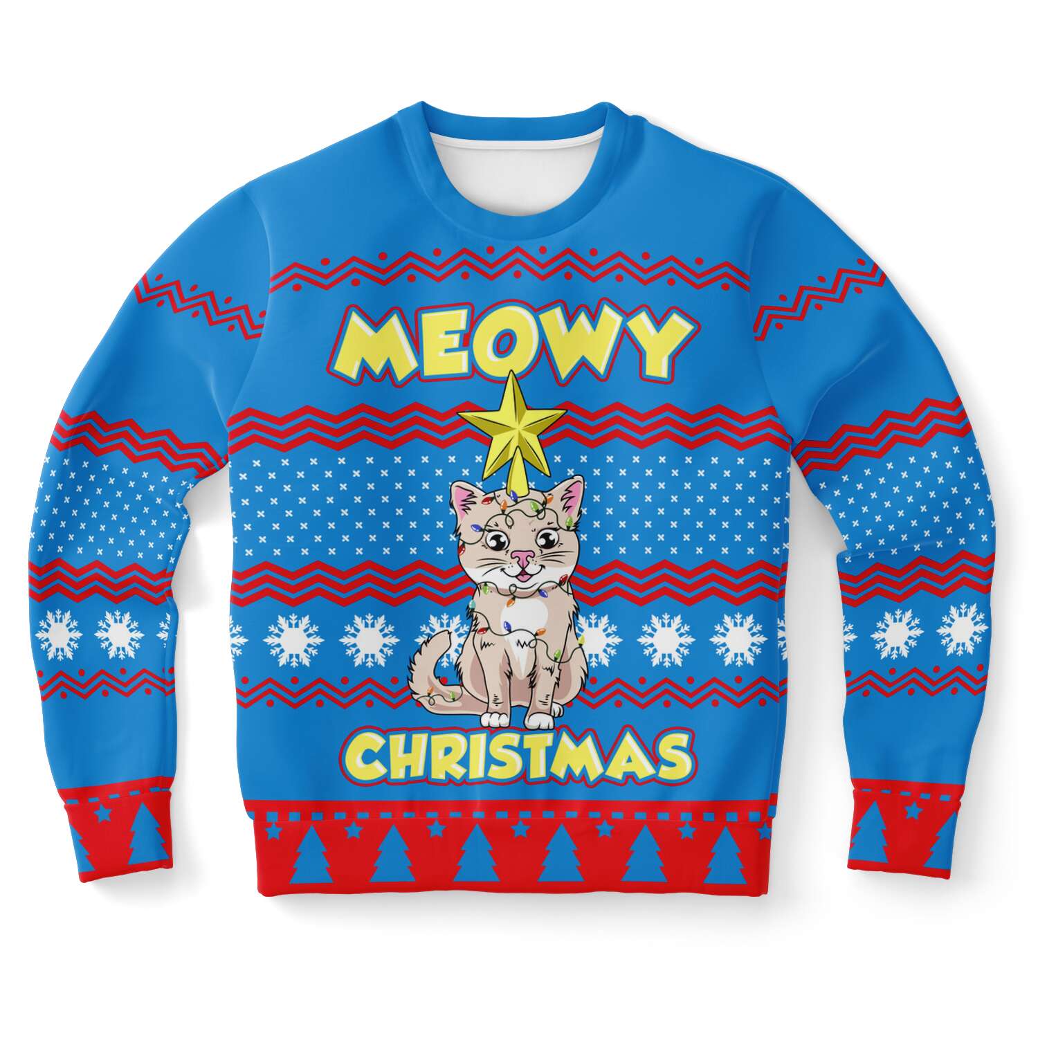 Meowy Christmas Ugly Christmas Sweater - Rave bonfire