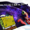 festival-themed flag with meme text and starry purple background rippling in the wind