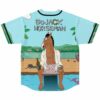 Back view of anime-inspired horse character sitting poolside in robe with BoJack Horseman text print