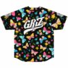 Black butterfly print jersey back view showing bold white GRiZ text across shoulders