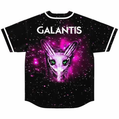 Back view of purple nebula jersey featuring glowing skeletal rabbit graphic