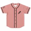 Dusty pink baseball jersey with pixel lightning bolt graphic and black trim front view