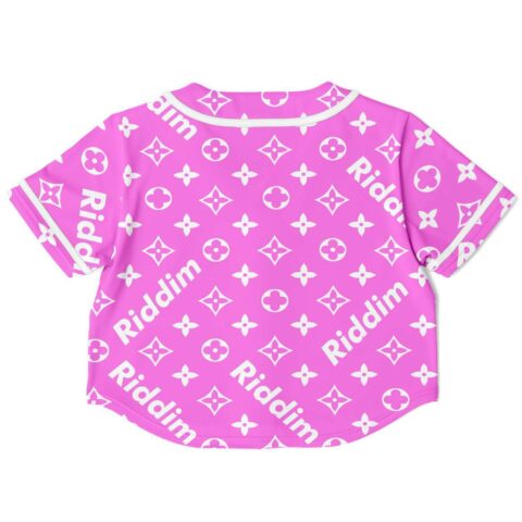 Cropped rave baseball jersey, flat back view