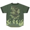 Back view of jersey showing anime-inspired dragon amid swirling clouds above flame print