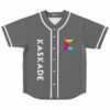 Charcoal grey rave baseball jersey with geometric K logo and Kaskade text down front