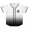 White to black ombre baseball jersey with interlocking circles logo front view