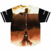 Back view of jersey showing giant titan silhouette scene and warrior graphic behind city wall