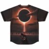 Back view of jersey featuring dark eclipse scene with kneeling figure and shadow crowd
