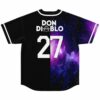 back view of black and galaxy split jersey with Don Diablo text and number 27