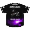 Join the Darkside We Have Candies graphic on back of galaxy print rave jersey