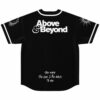Black rave jersey back view with Above & Beyond text, sun and moon lyric print