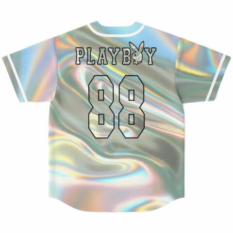Iridescent swirl jersey back view with bunny logo and 88 number print