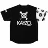 Black jersey back view with cross bones logo and Kayzo text above 8 ball sleeve