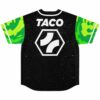 back view of galaxy print jersey showing TACO text and hexagon logo